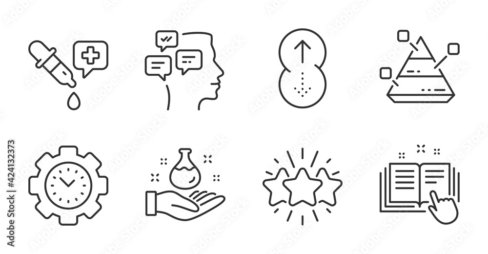 Messages, Chemistry pipette and Swipe up line icons set. Time management, Star and Pyramid chart signs. Technical documentation, Chemistry lab symbols. Quality line icons. Messages badge. Vector Messages, Chemistry pipette and Swipe up line icons set. Time management, Star and Pyramid chart signs. Technical documentation, Chemistry lab symbols. Quality line icons. Messages badge. Vector
