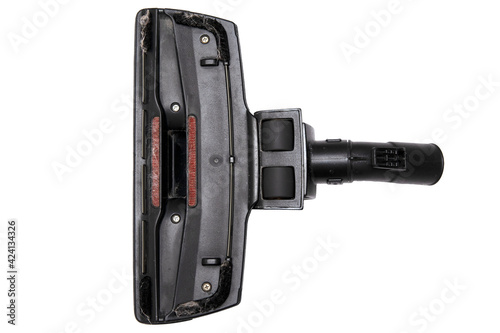Black brush from vacuum cleaner isolated on white background photo