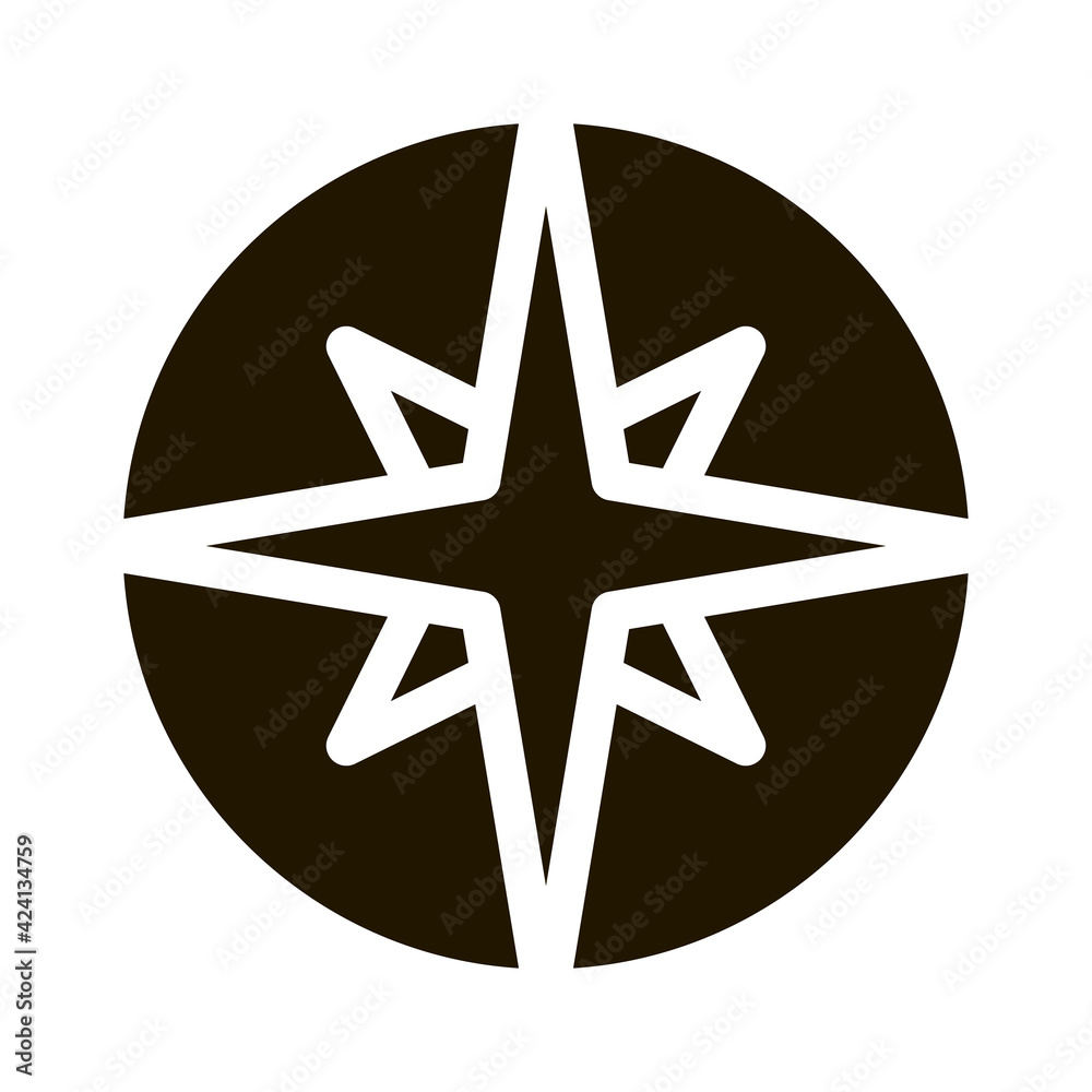 compass sign glyph icon vector. compass sign sign. isolated symbol illustration compass sign glyph icon vector. compass sign sign. isolated symbol illustration
