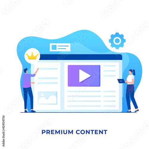 Premium content illustration concept. Illustration for websites, landing pages, mobile applications, posters and banners