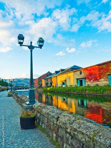 Otaru Canal Cruise in Otaru town, Hokkaido, Japan. photo