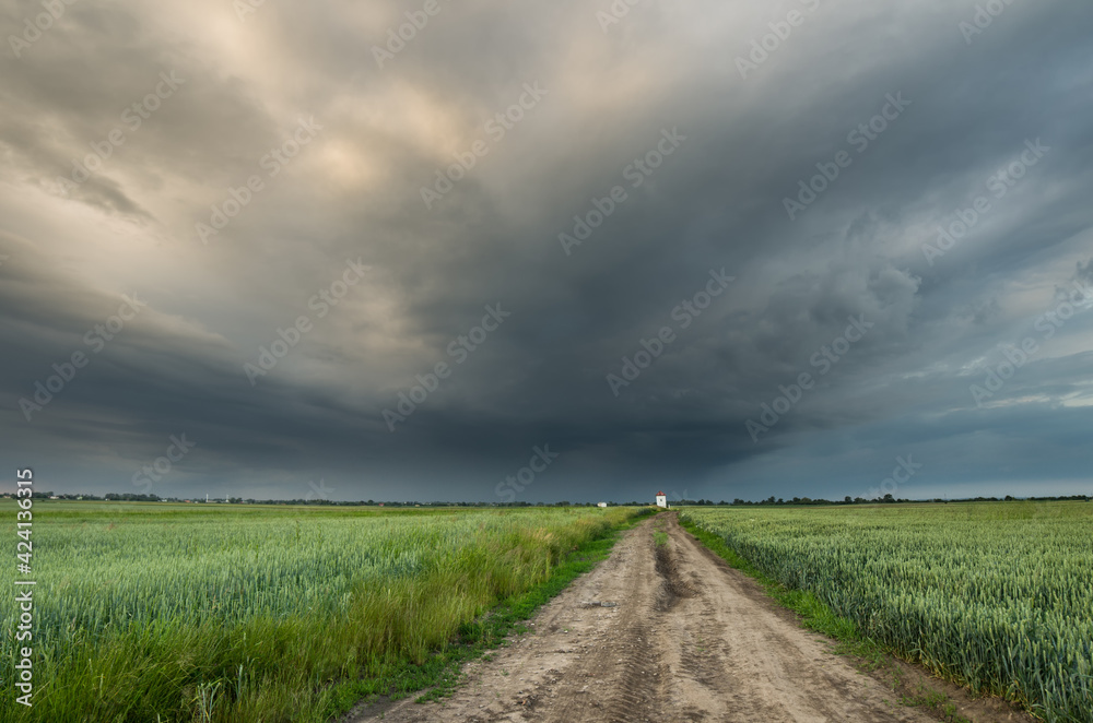 stormy cloud over the fields of spring stormy cloud over the fields of spring