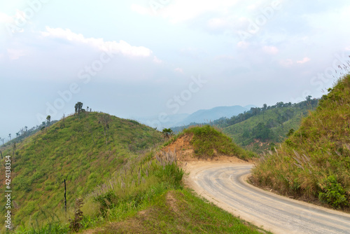 Beautiful mountain landscape view from Chong Yen at Mae Wong National park in Thailand. © fototrips