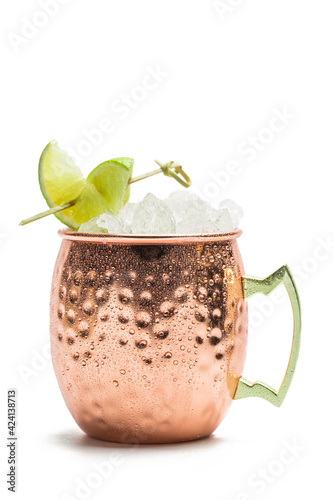 Moscow mule cocktail isolated on white background