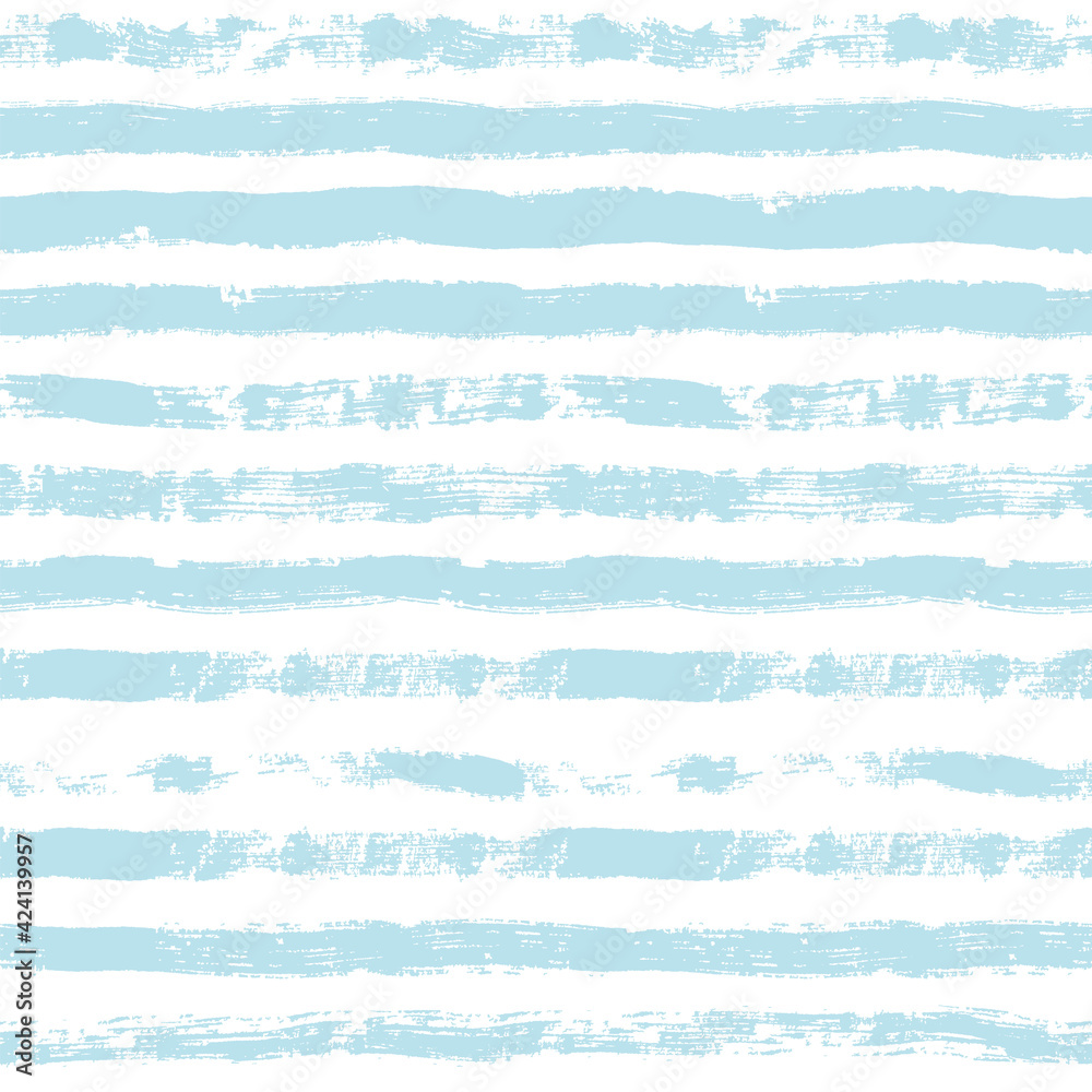 Stripes pattern, baby blue striped seamless vector background, navy brush strokes. pastel grunge stripes, watercolor paintbrush line