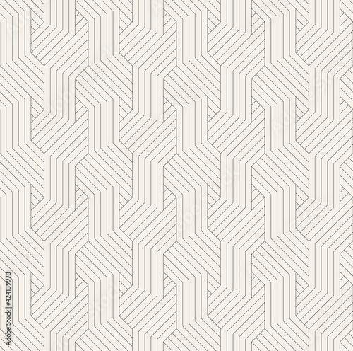 Vector seamless pattern. Modern stylish texture. Repeating geometric background. Striped monochrome thin grid. Linear graphic design. Can be used as swatch for illustrator.