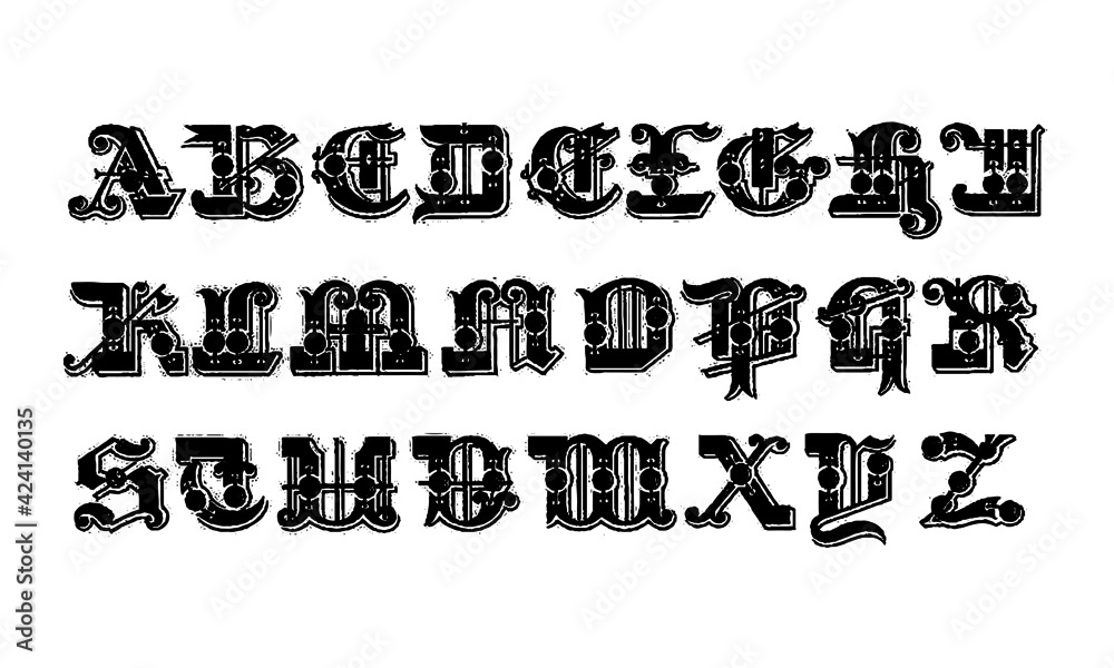 Obraz premium Alphabet Font Set