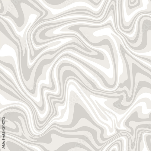 Vector seamless pattern. Abstract texture with thin grey wavy stripes. Creative distorted background. Decorative subtle liquid print. Can be used as swatch for illustrator.
