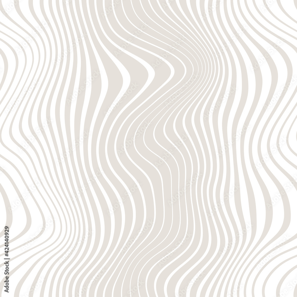 Vector seamless pattern. Abstract texture with thin grey wavy stripes. Creative distorted background. Decorative subtle liquid print. Can be used as swatch for illustrator. Vector seamless pattern. Abstract texture with thin grey wavy stripes. Creative distorted background. Decorative subtle liquid print. Can be used as swatch for illustrator.