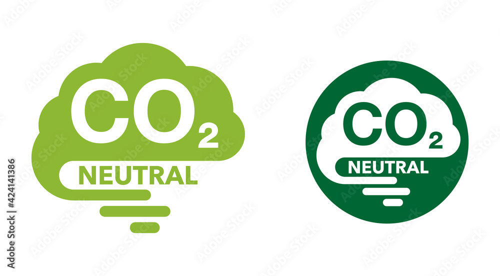 CO2 neutral icon, net zero carbon footprint Stock Vector | Adobe Stock