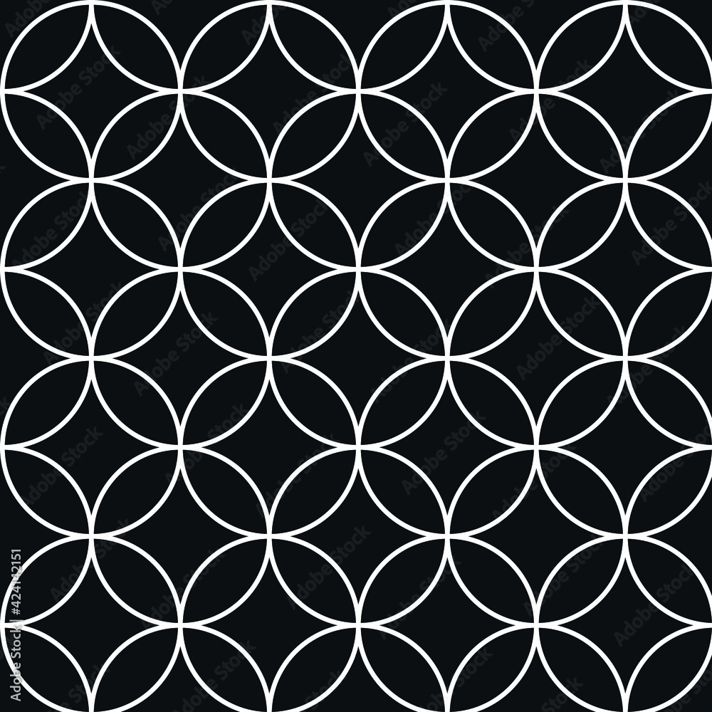 Fototapeta premium Seamless vector pattern with circles, ovals, shapes, lines. Minimalistic design