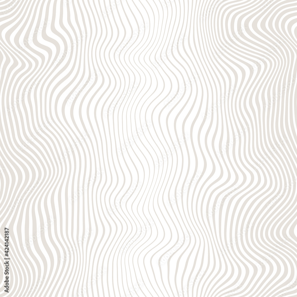 Vector seamless pattern. Abstract texture with thin grey wavy stripes. Creative distorted background. Decorative subtle liquid print. Can be used as swatch for illustrator.