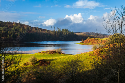 A view over Woodhall loch  on a sunny winters day  near Mossdale   Scotland