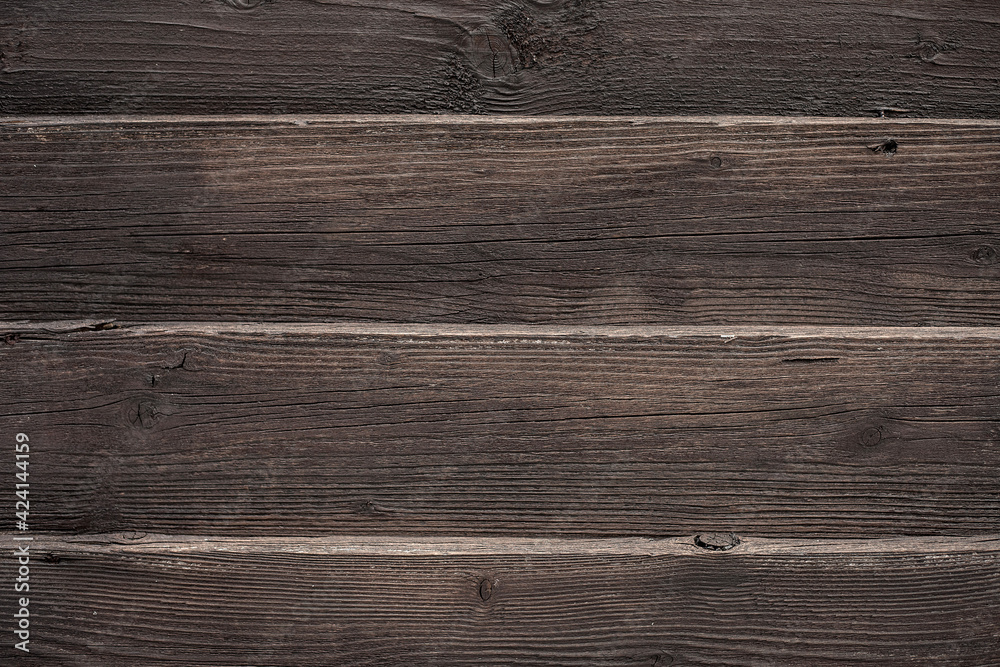 Wooden background, empty surface. old boards are dark brown. Wooden photophone in a rustic style Wooden background, empty surface. old boards are dark brown. Wooden photophone in a rustic style