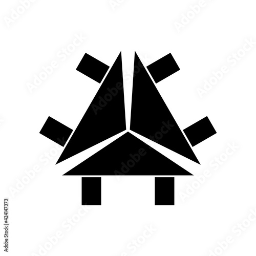 庵紋・三つ頭合せ庵（みつかしらあわせいおり）