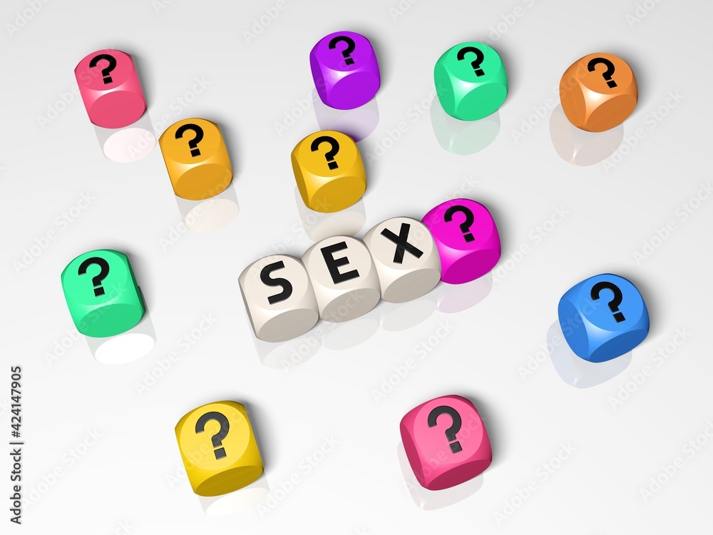 Würfel mit Buchstaben bilden die Frage Sex?