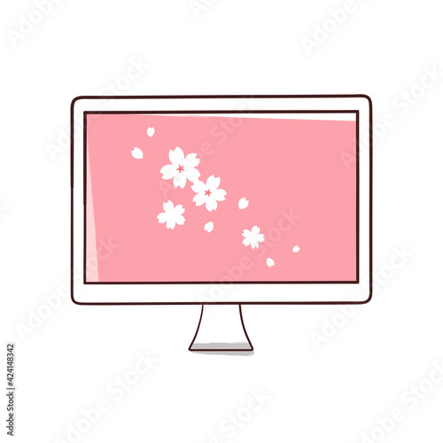 デスクトップパソコン　桜の花