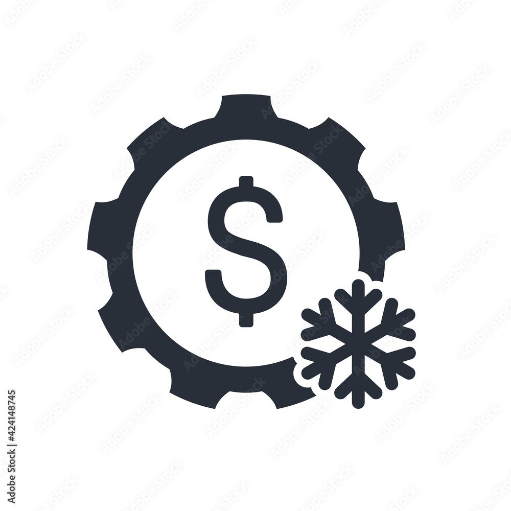 Frozen money. Vector icon isolated on white background. Frozen money. Vector icon isolated on white background.