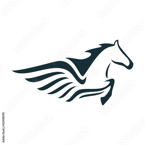 Pegasus Logo Horse Wings Logo Design Vector Template