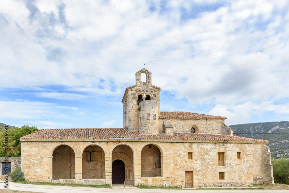 Church of San Miguel de Valdenoceda in Valdivielso, Burgos, Castilla y Leon, Spain