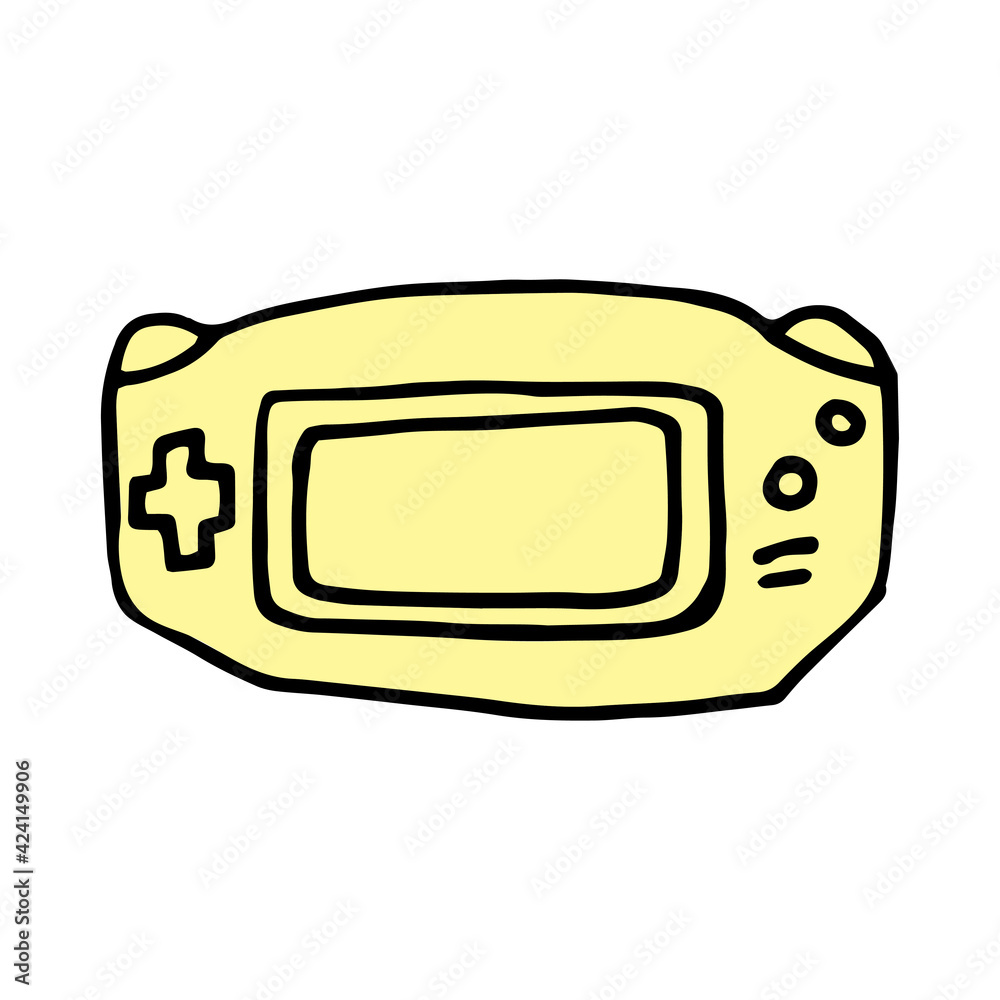 Fototapeta premium Vintage Gamepad - Hand drawn doodle sketch style vector