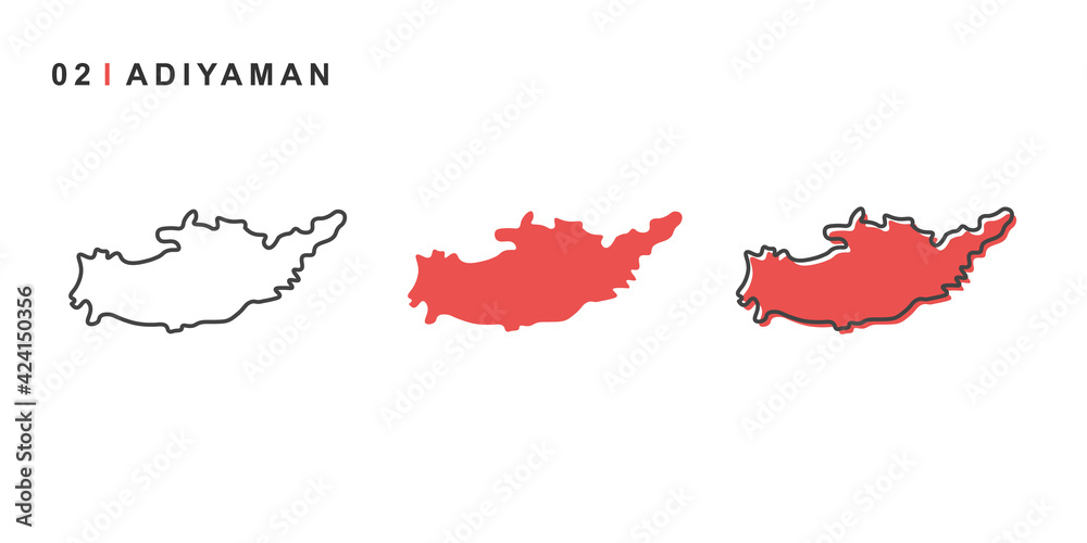 Turkey, Adıyaman city map. Simple vector illustration isolated on a white background. Turkey, Adıyaman city map. Simple vector illustration isolated on a white background.
