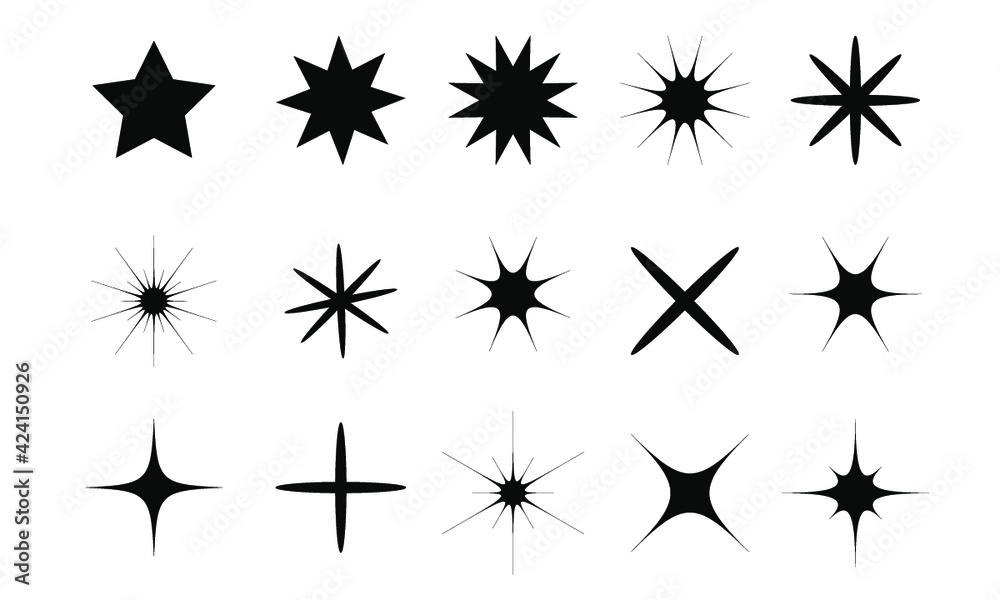 Vector Star Shapes Set Vector Star Shapes Set