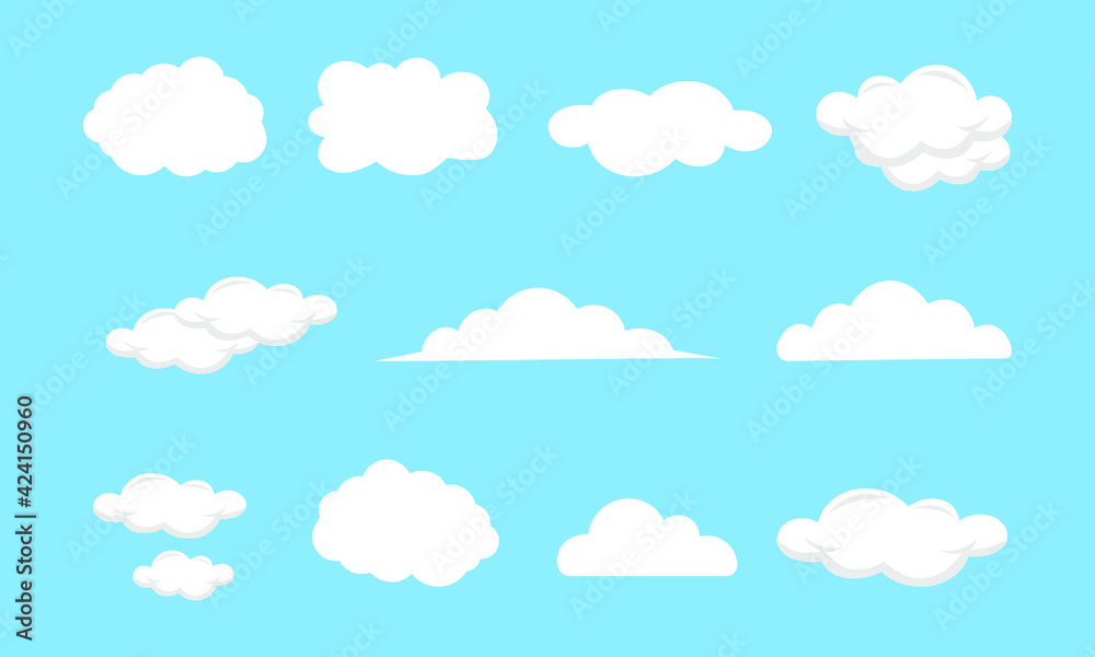 White Clouds Vector Set White Clouds Vector Set