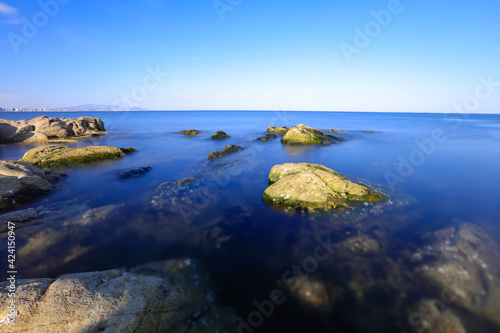 Seaside scenery, the sea under the blue sky.