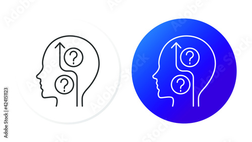 two icons, gradient, algorithm in the head, bypass problematic issues