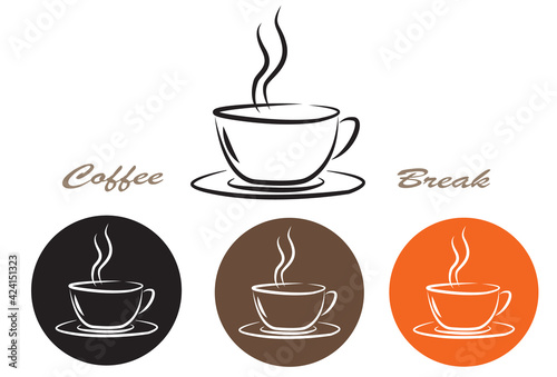 Coffee cup icon. Vector illustration on white background.