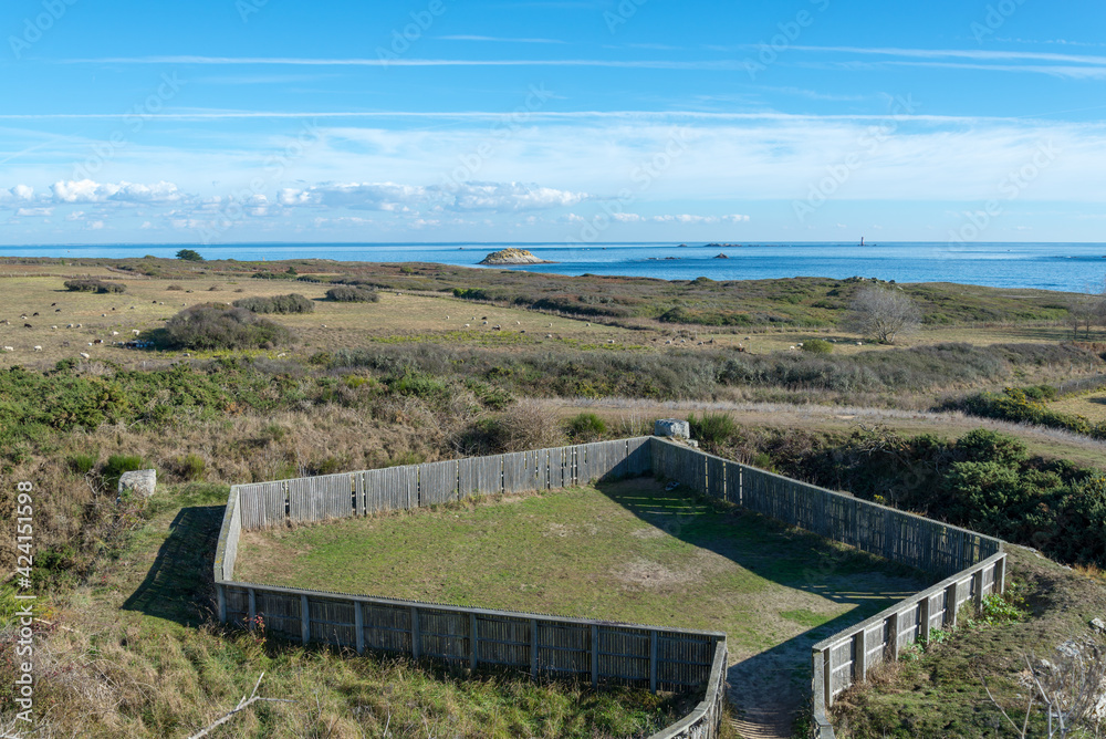 Fort Hoedic France fence Atlantic ocean