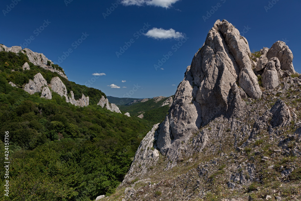 Rocks at the Small Gates (Malye vorota) mountain pass, Crimea