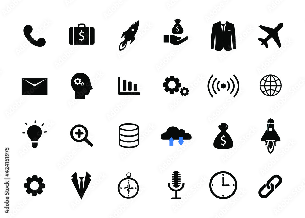 Modern Business Icons Set Modern Business Icons Set