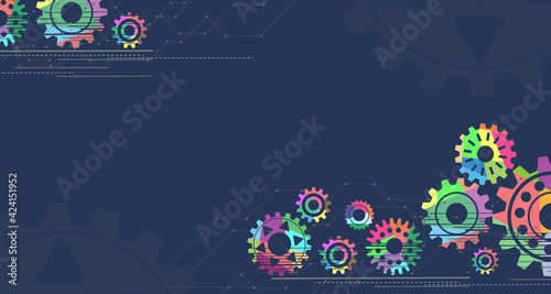gear abstract technology background with geometric colorful . EP.2