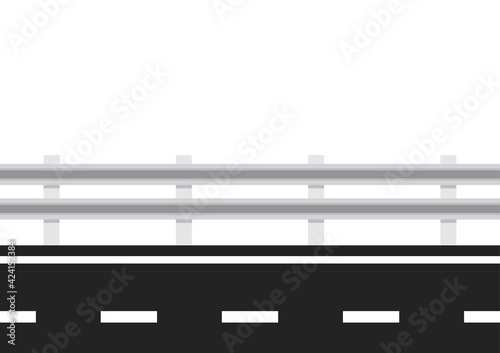 Fence road vector. Roadside vector. free space for text. wallpaper.