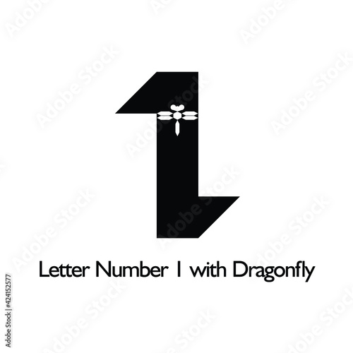 Letter Number 9 witth Dragonfly Icon photo