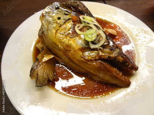 Boiled Salmon Head in Soy Sauce photo