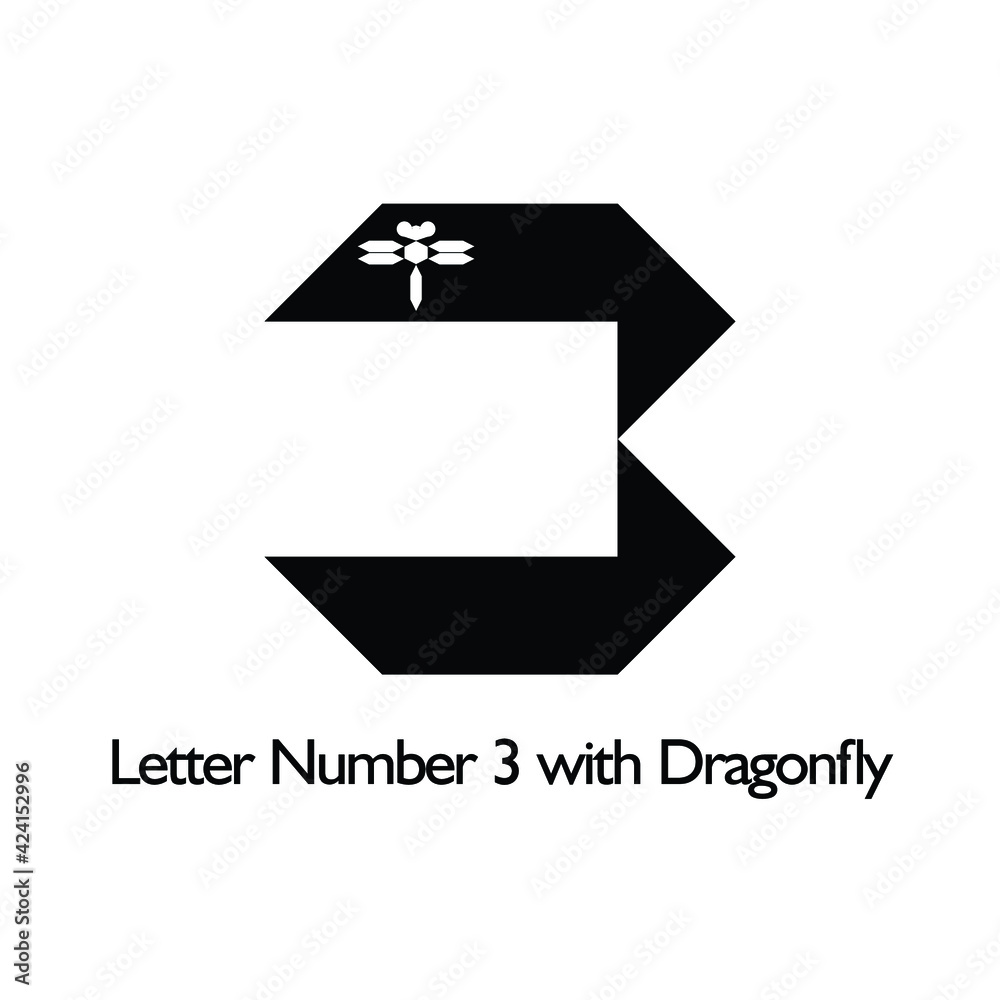 Letter Number 9 witth Dragonfly Icon