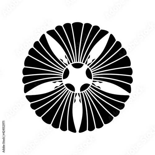 板屋貝紋・五つ板屋貝（いつついたやがい）/ 五つイタラ貝 / 五つ伊平貝（いつついたらがい）