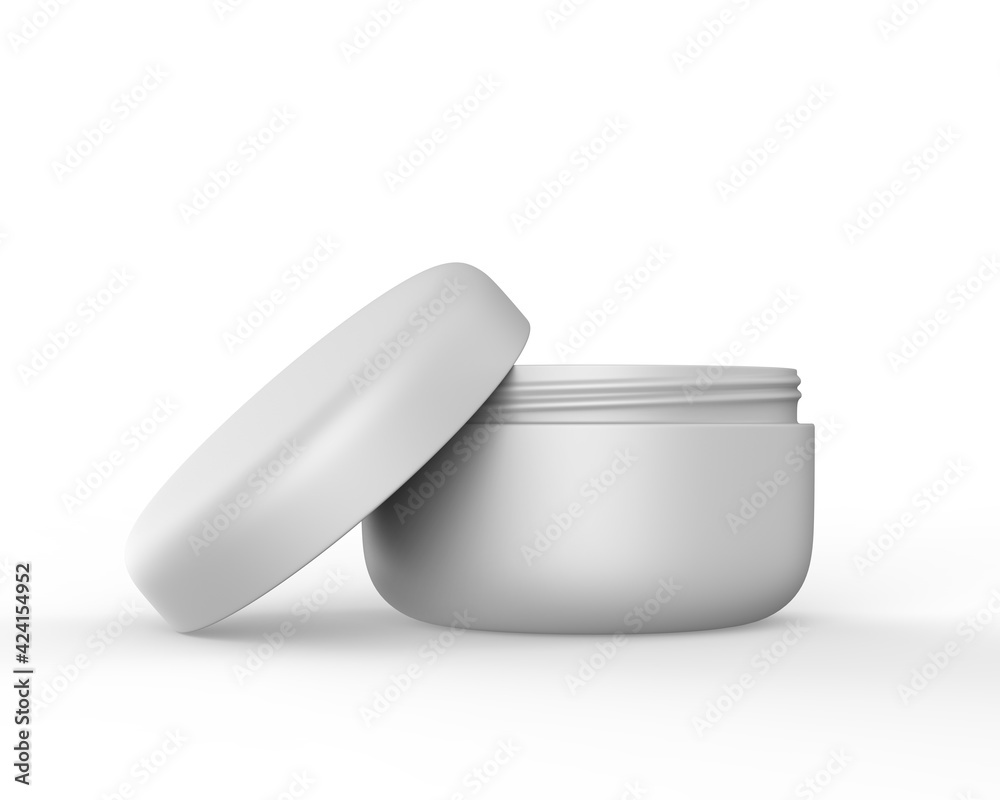 Blank cosmetic cream and gel jar for branding and mockup, 3d render illustration. Blank cosmetic cream and gel jar for branding and mockup, 3d render illustration.