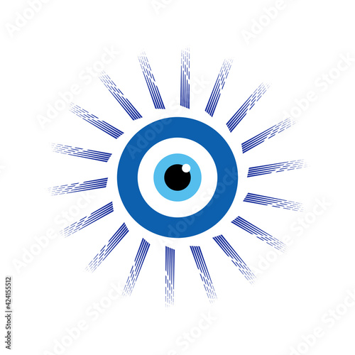 Greek evil eye, symbol of protection. Glass Turkish eye Nazar Boncugu. Amulet, talisman from the evil eye