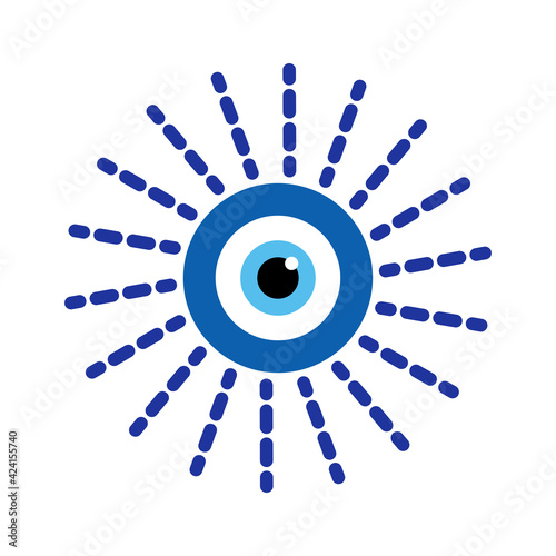 Amulet evil eye isolated. Talisman to protect against evil eye.