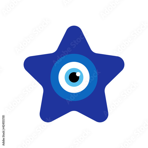 Greek evil eye, symbol of protection. Glass Turkish eye Nazar Boncugu. Amulet, talisman from the evil eye