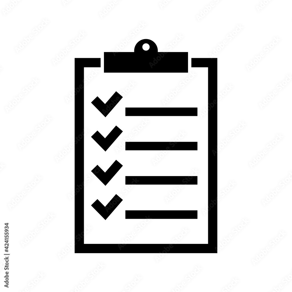 Checklist icon, logo isolated on white background Checklist icon, logo isolated on white background