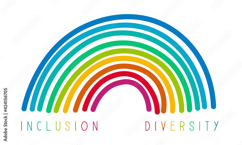 Inclusion and diversity infographic vector set, rainbow vector logo for website