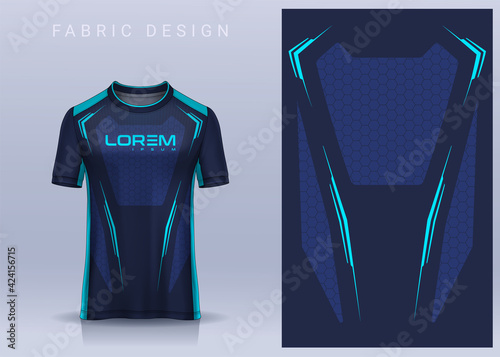 Fabric textile for Sport t-shirt ,Soccer jersey mockup for football club. uniform front view.