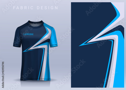 Fabric textile for Sport t-shirt ,Soccer jersey mockup for football club. uniform front view.