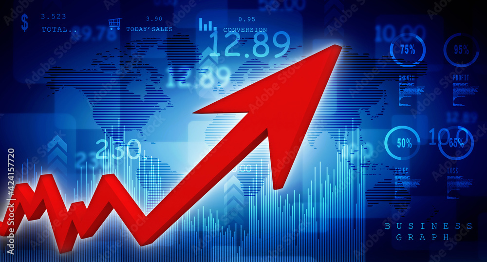 3d rendering Stock market online business concept. business Graph 3d rendering Stock market online business concept. business Graph