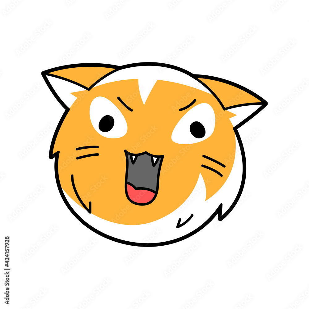 Illustration of cute kawaii cat muzzle. Cartoon character. Illustration of cute kawaii cat muzzle. Cartoon character.
